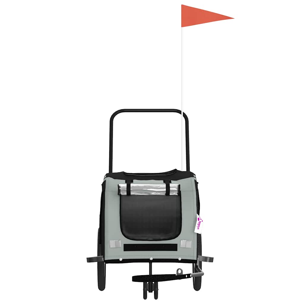 Huisdierfietskar Grijs en Zwart Oxford Stof en IJzer is nu te koop bij PeponiXL, paradijselijk wonen!