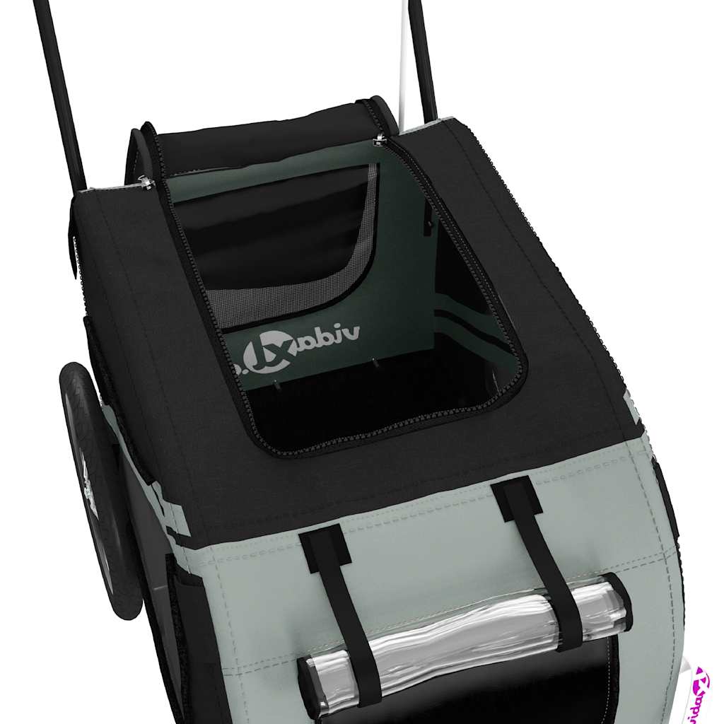 Huisdierfietskar Grijs en Zwart Oxford Stof en IJzer is nu te koop bij PeponiXL, paradijselijk wonen!