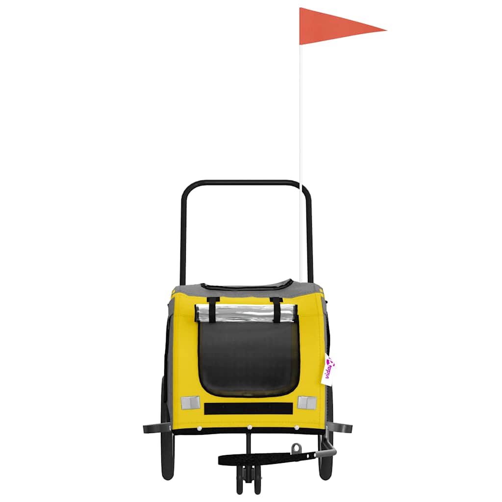 Fietskar voor huisdieren, geel en grijs Oxford-stof en ijzer is nu te koop bij PeponiXL, paradijselijk wonen!