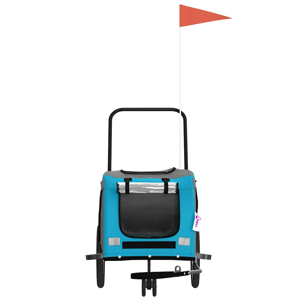 Fietskar voor huisdieren, blauw en grijs Oxford-stof en ijzer is nu te koop bij PeponiXL, paradijselijk wonen!