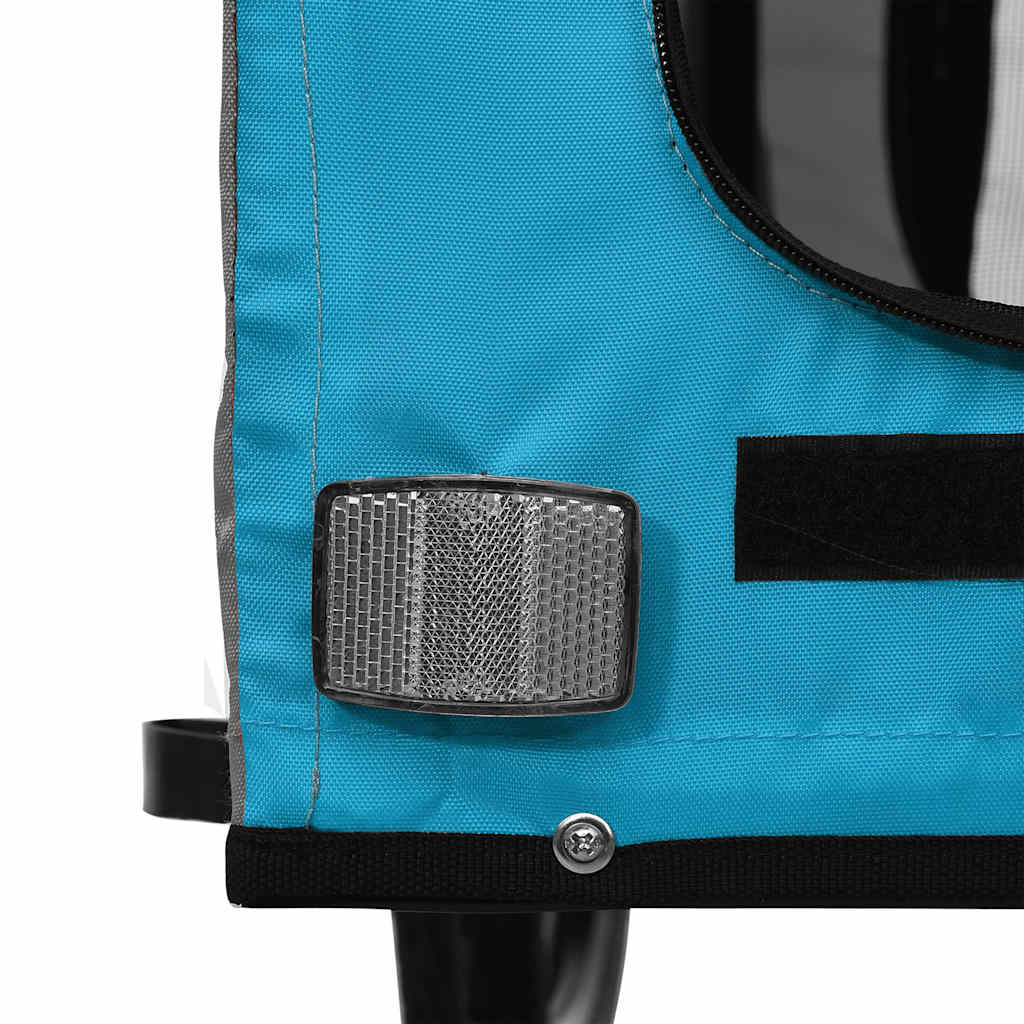 Fietskar voor huisdieren, blauw en grijs Oxford-stof en ijzer is nu te koop bij PeponiXL, paradijselijk wonen!