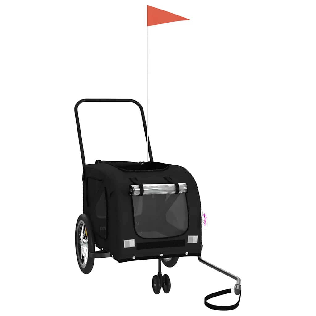 Huisdierfietskar Zwart Oxford-stof en ijzer is nu te koop bij PeponiXL, paradijselijk wonen!