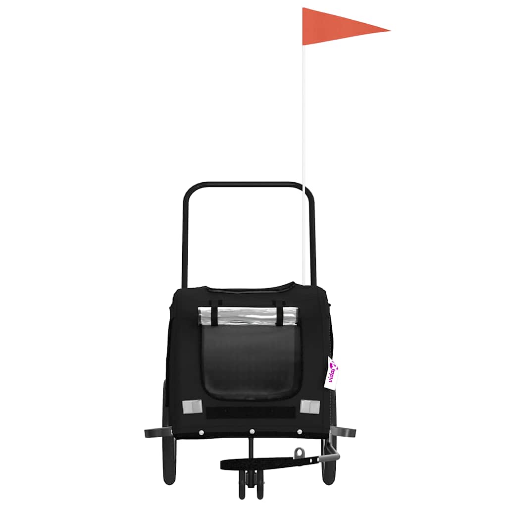 Huisdierfietskar Zwart Oxford-stof en ijzer is nu te koop bij PeponiXL, paradijselijk wonen!