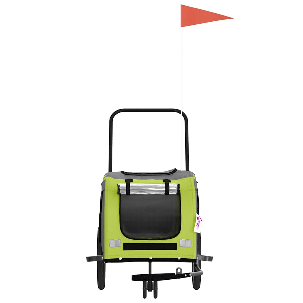 Fietskar voor huisdieren, groen en grijs Oxford-stof en ijzer is nu te koop bij PeponiXL, paradijselijk wonen!