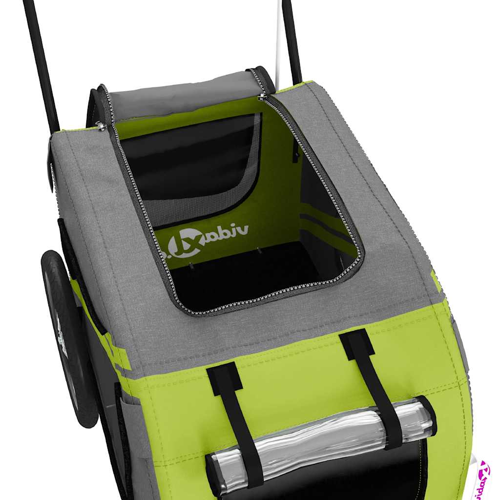 Fietskar voor huisdieren, groen en grijs Oxford-stof en ijzer is nu te koop bij PeponiXL, paradijselijk wonen!