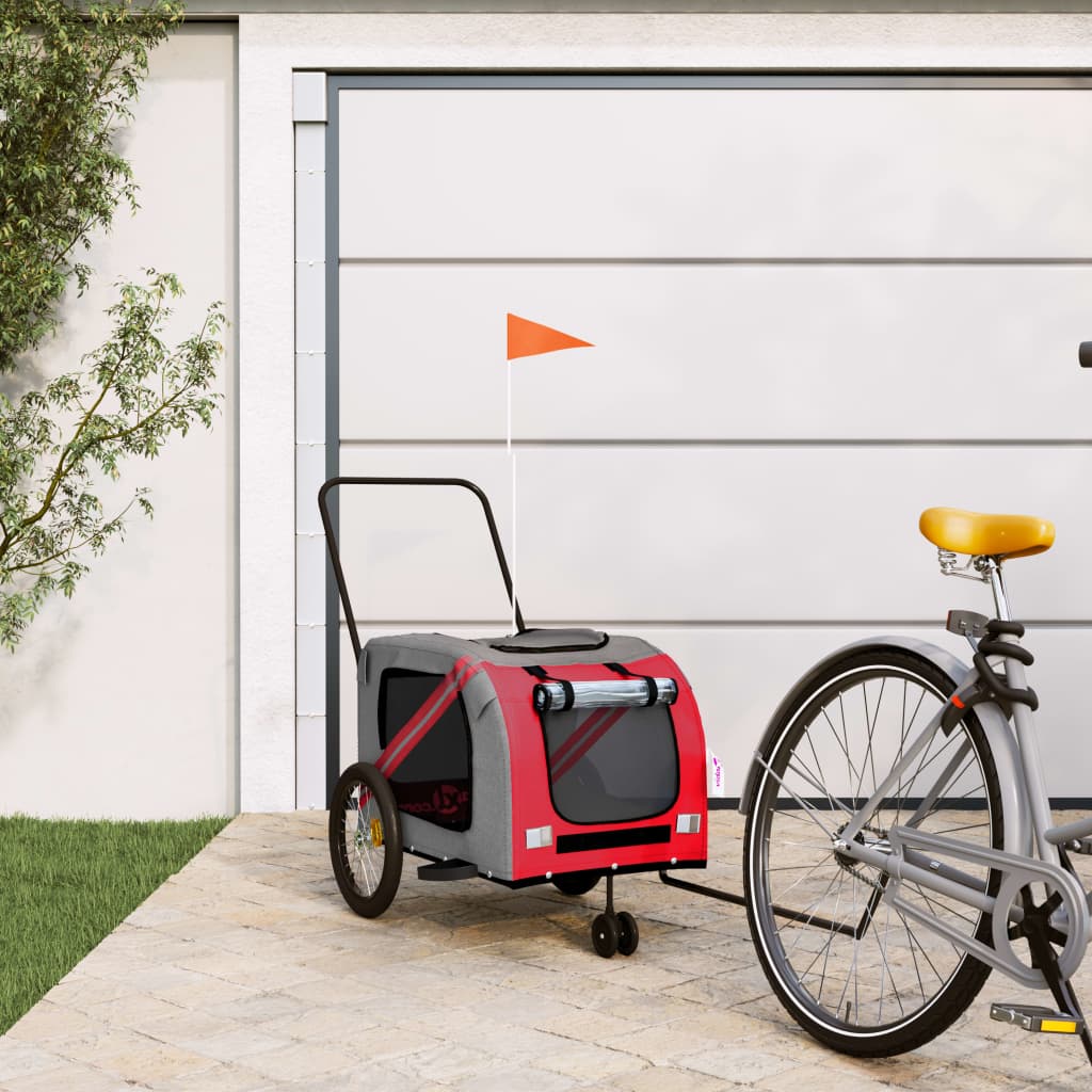 Hondenfietstrailer oxford stof en ijzer oranje en grijs is nu te koop bij PeponiXL, paradijselijk wonen!