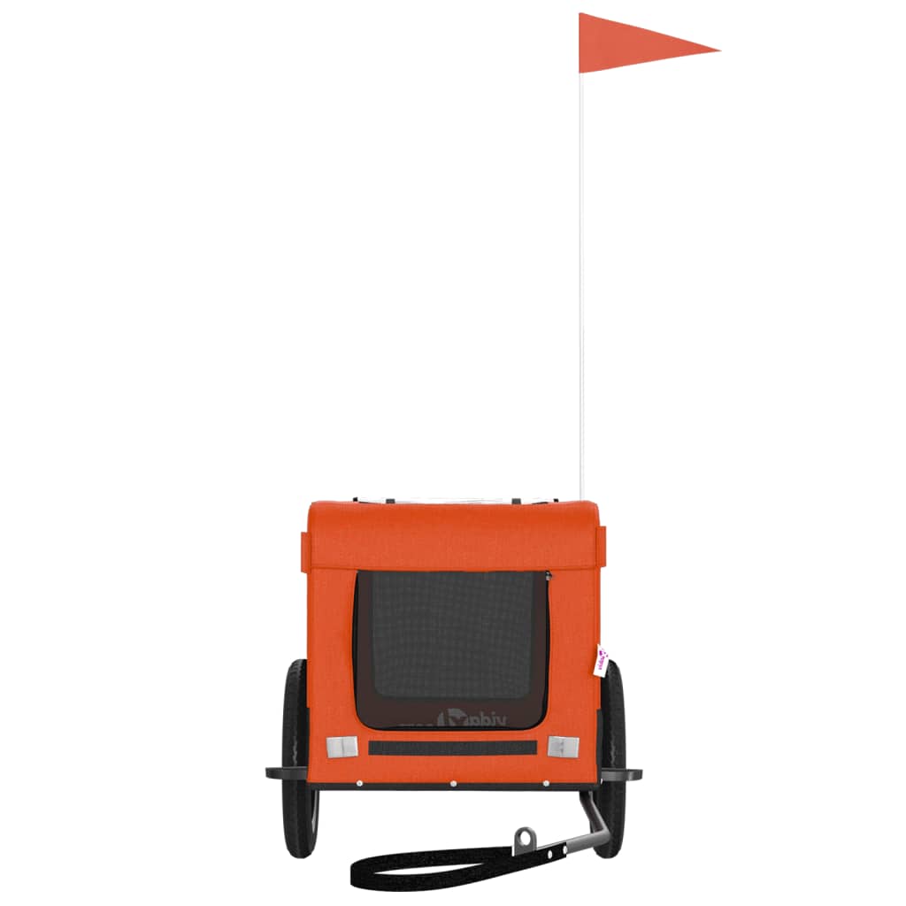 Hondenfietstrailer oxford stof en ijzer oranje en zwart is nu te koop bij PeponiXL, paradijselijk wonen!