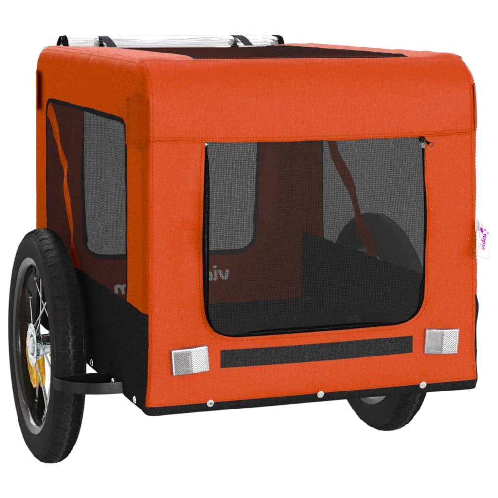 Hondenfietstrailer oxford stof en ijzer oranje en zwart is nu te koop bij PeponiXL, paradijselijk wonen!