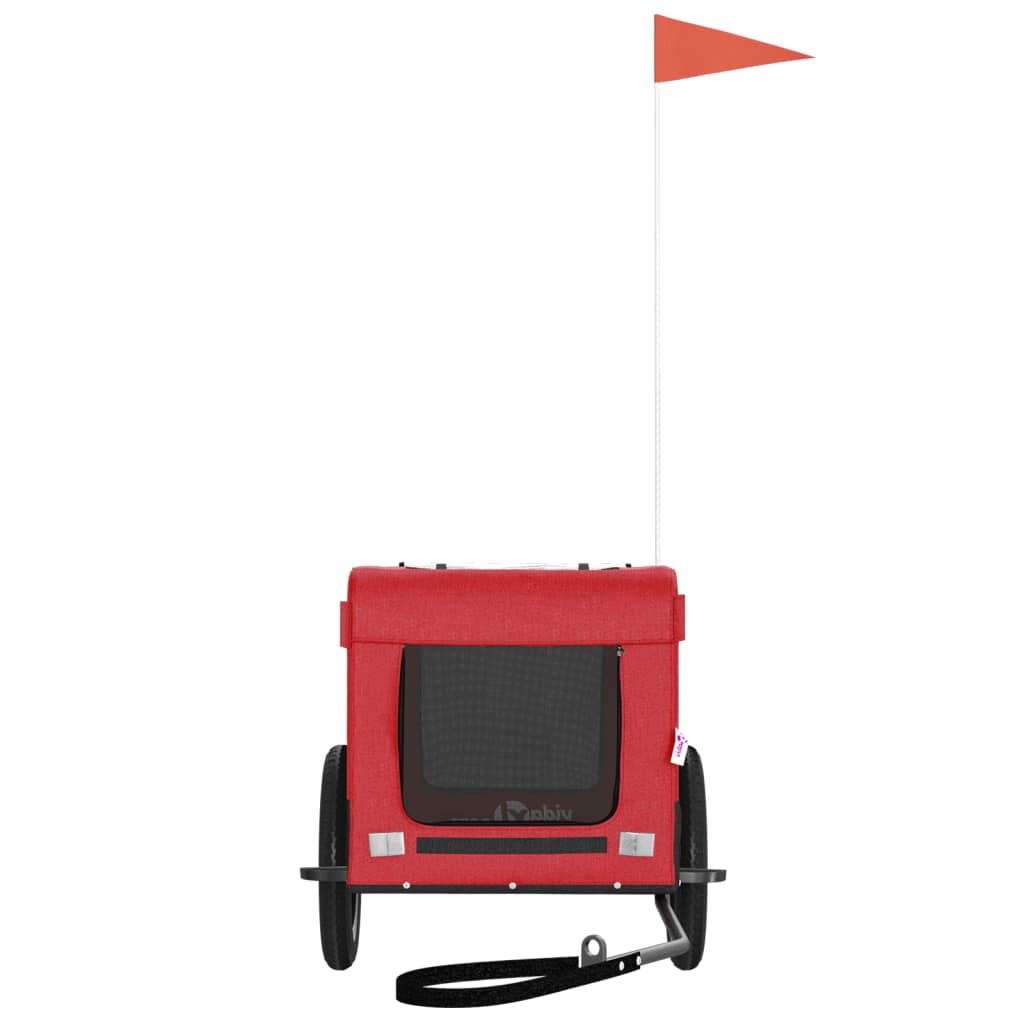 Hondenfietstrailer oxford stof en ijzer rood en zwart is nu te koop bij PeponiXL, paradijselijk wonen!
