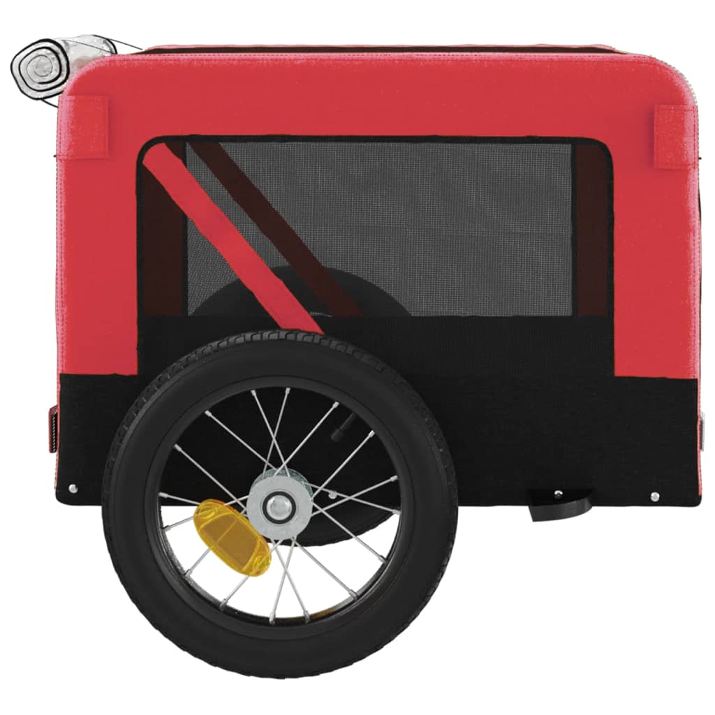 Hondenfietstrailer oxford stof en ijzer rood en zwart is nu te koop bij PeponiXL, paradijselijk wonen!