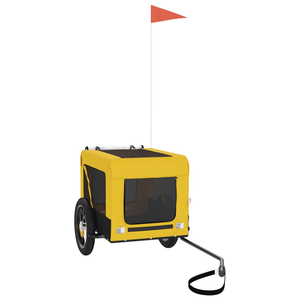 Hondenfietstrailer oxford stof en ijzer geel en zwart is nu te koop bij PeponiXL, paradijselijk wonen!