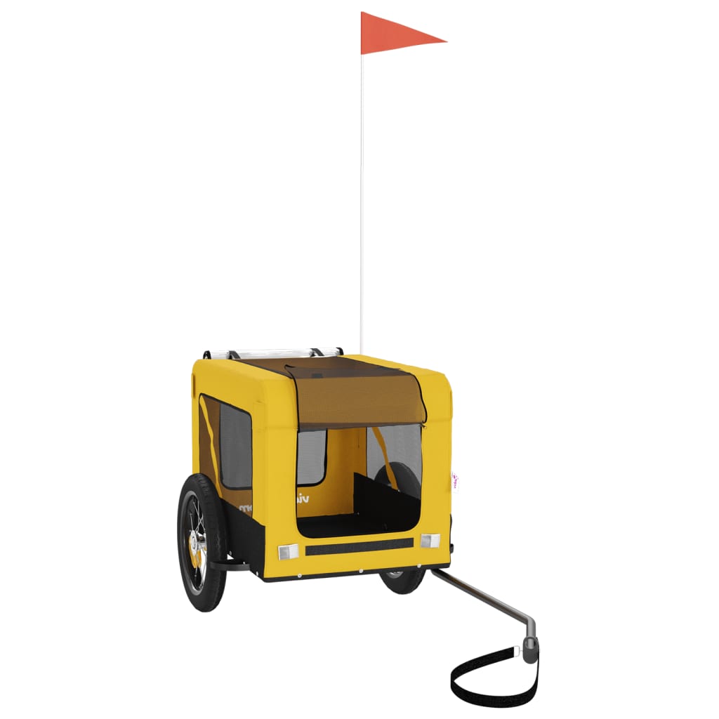 Hondenfietstrailer oxford stof en ijzer geel en zwart is nu te koop bij PeponiXL, paradijselijk wonen!