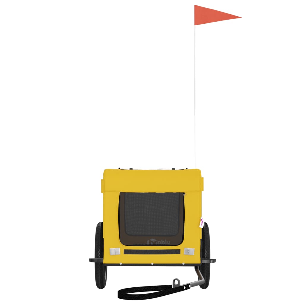 Hondenfietstrailer oxford stof en ijzer geel en zwart is nu te koop bij PeponiXL, paradijselijk wonen!