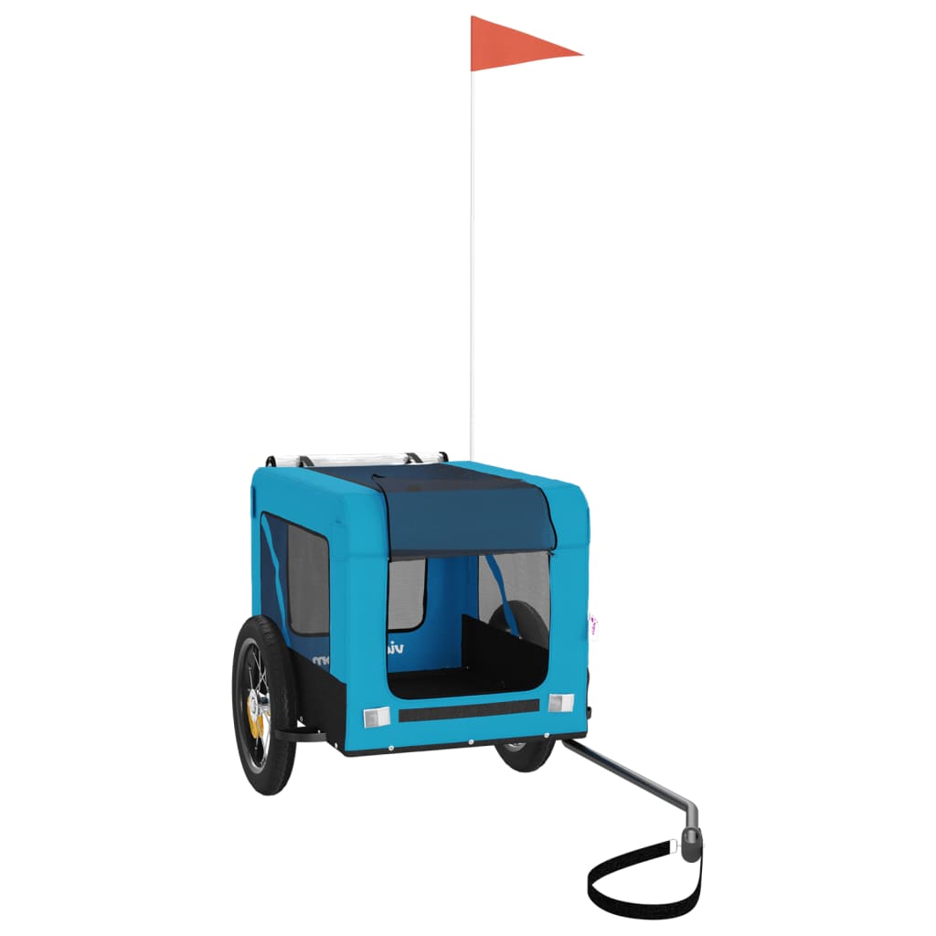 Hondenfietstrailer oxford stof en ijzer blauw en zwart is nu te koop bij PeponiXL, paradijselijk wonen!