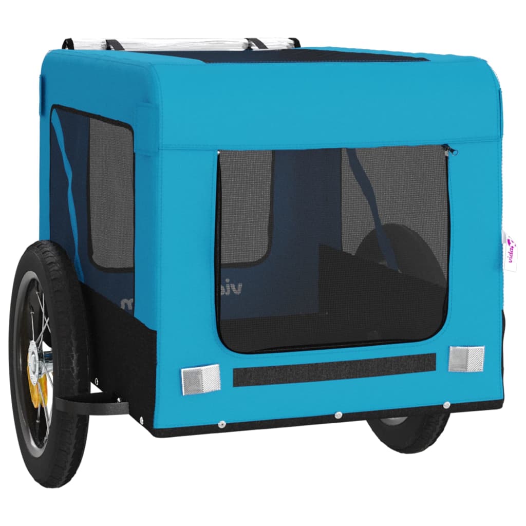Hondenfietstrailer oxford stof en ijzer blauw en zwart is nu te koop bij PeponiXL, paradijselijk wonen!