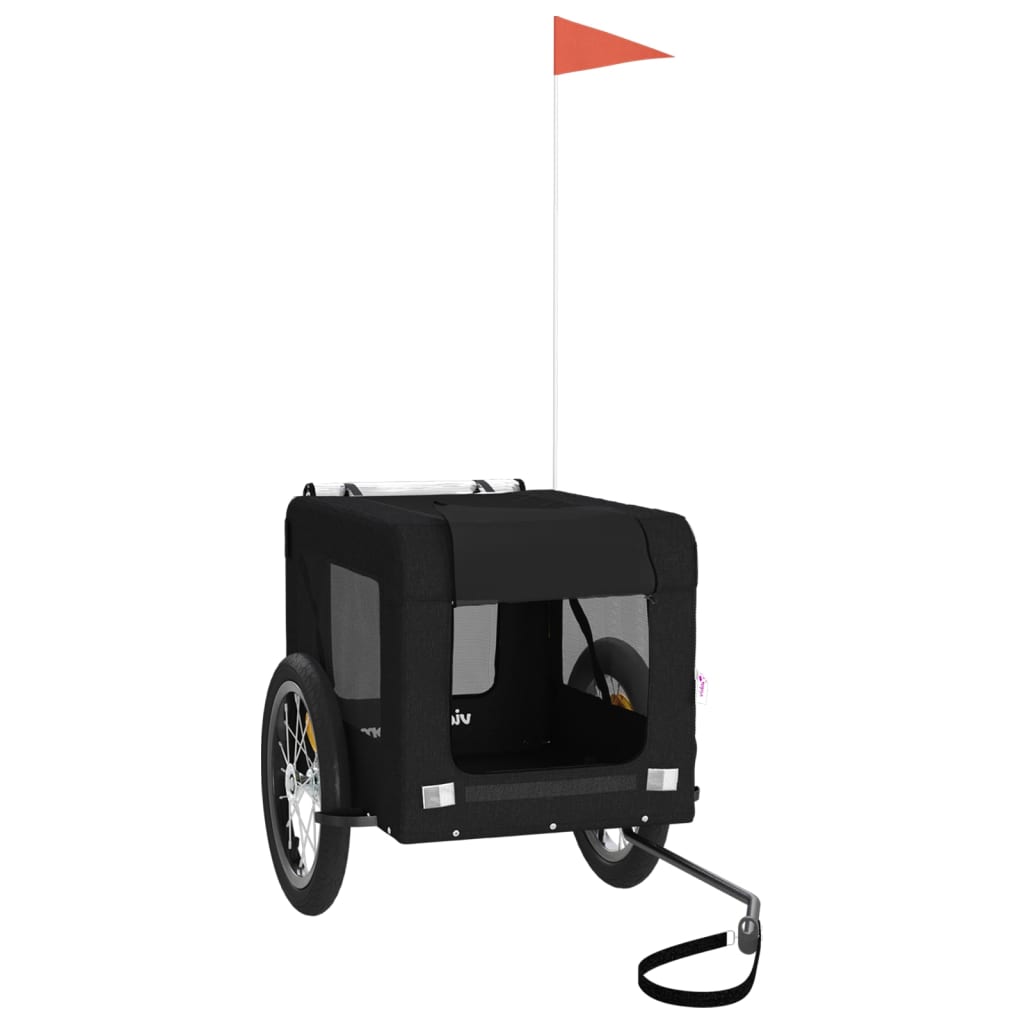 Hondenfietstrailer oxford stof en ijzer zwart is nu te koop bij PeponiXL, paradijselijk wonen!