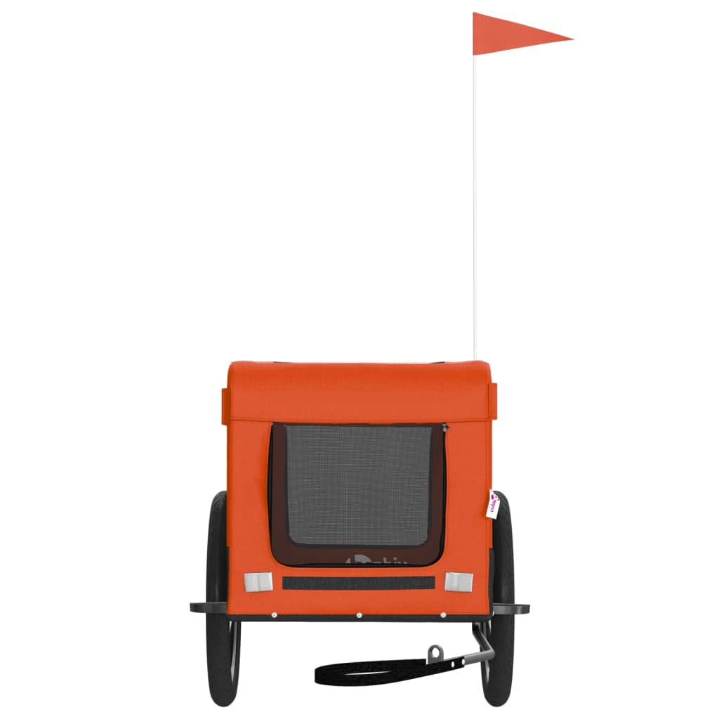 Hondenfietstrailer oxford stof en ijzer oranje en zwart is nu te koop bij PeponiXL, paradijselijk wonen!