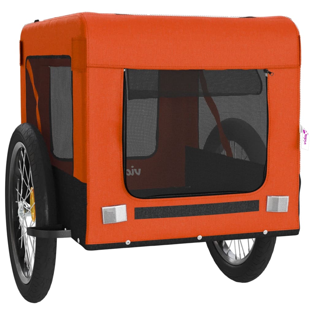 Hondenfietstrailer oxford stof en ijzer oranje en zwart is nu te koop bij PeponiXL, paradijselijk wonen!