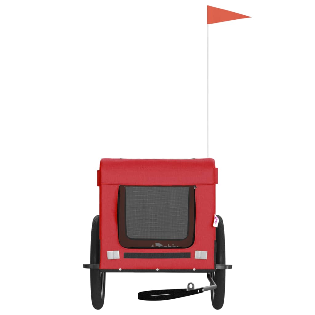 Hondenfietstrailer oxford stof en ijzer rood en zwart is nu te koop bij PeponiXL, paradijselijk wonen!