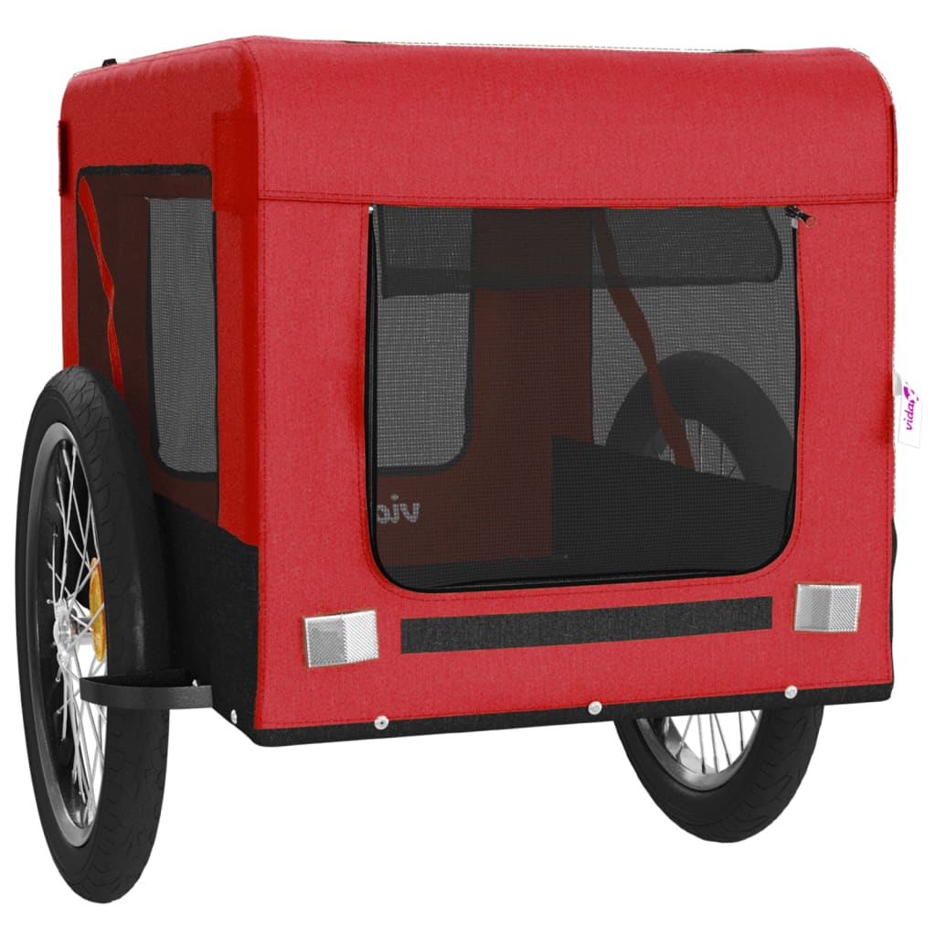 Hondenfietstrailer oxford stof en ijzer rood en zwart is nu te koop bij PeponiXL, paradijselijk wonen!