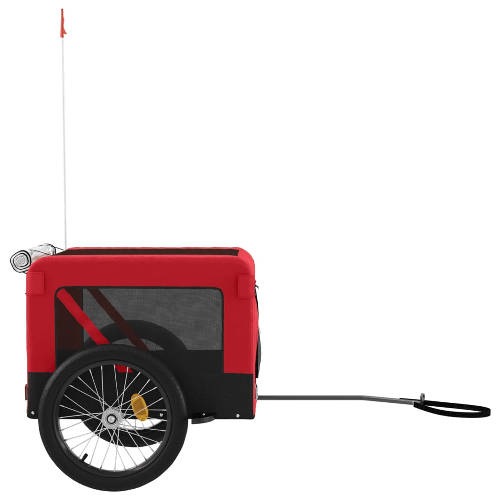Hondenfietstrailer oxford stof en ijzer rood en zwart is nu te koop bij PeponiXL, paradijselijk wonen!