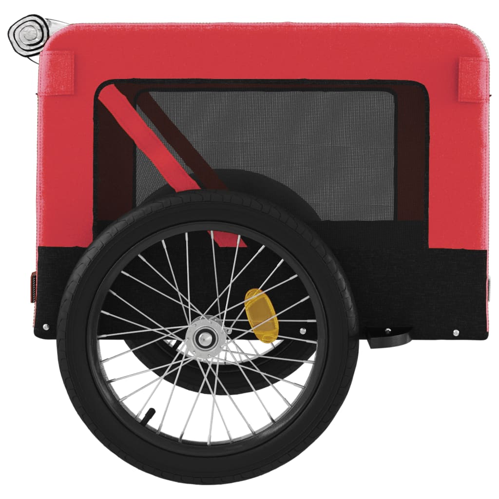 Hondenfietstrailer oxford stof en ijzer rood en zwart is nu te koop bij PeponiXL, paradijselijk wonen!