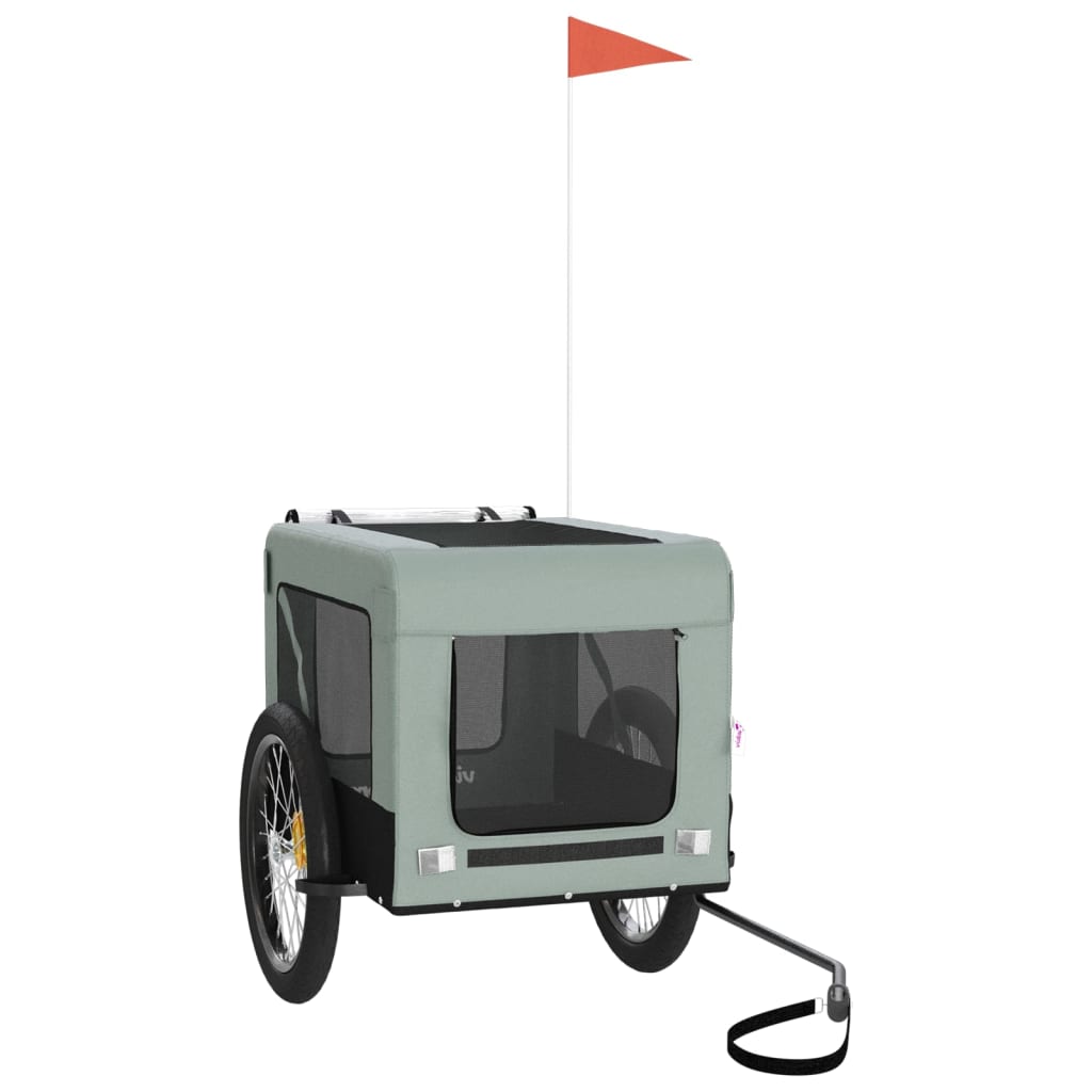 Hondenfietstrailer oxfordstof en ijzer grijs en zwart is nu te koop bij PeponiXL, paradijselijk wonen!