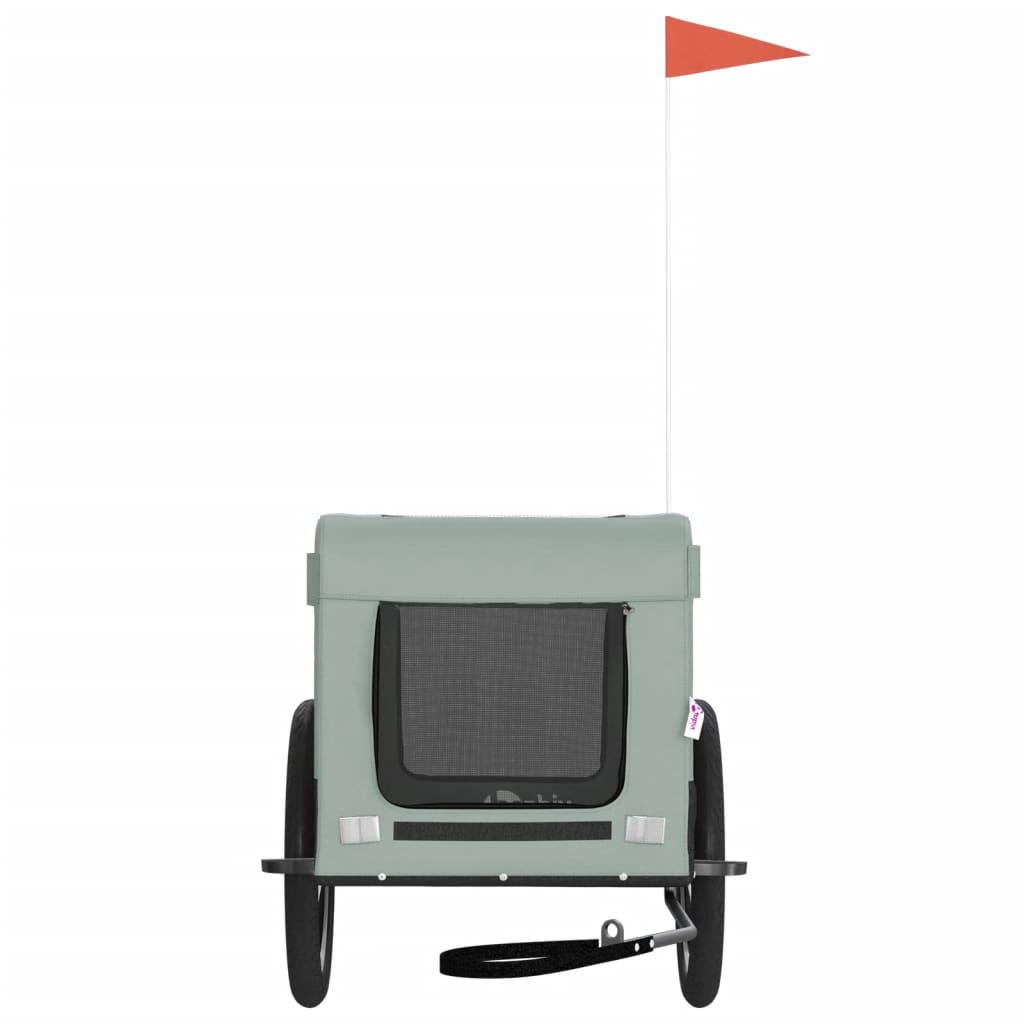 Hondenfietstrailer oxfordstof en ijzer grijs en zwart is nu te koop bij PeponiXL, paradijselijk wonen!
