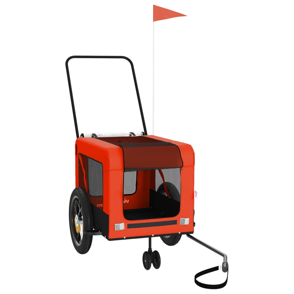 Hondenfietstrailer oxford stof en ijzer oranje en zwart is nu te koop bij PeponiXL, paradijselijk wonen!