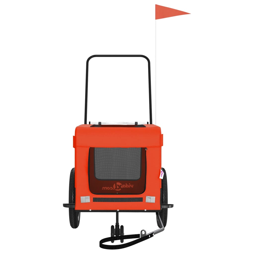 Hondenfietstrailer oxford stof en ijzer oranje en zwart is nu te koop bij PeponiXL, paradijselijk wonen!