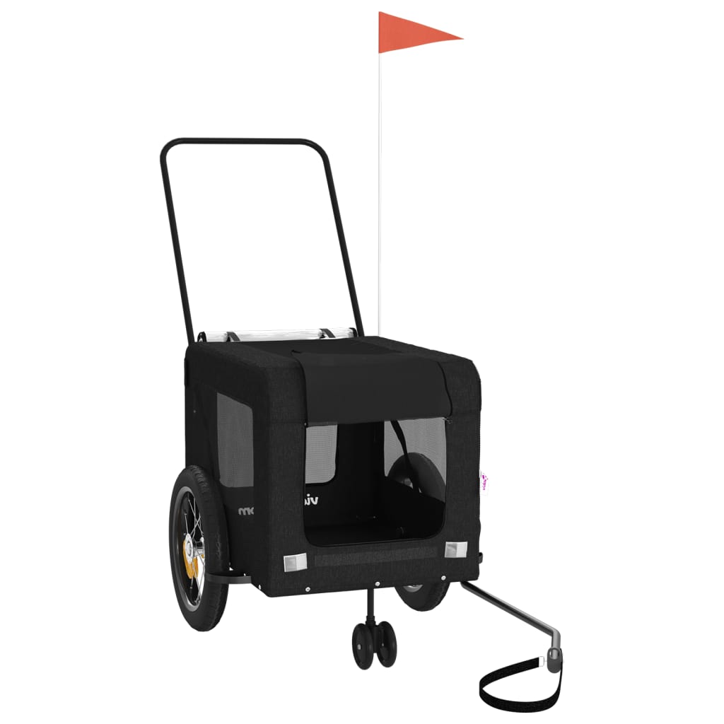 Hondenfietstrailer oxford stof en ijzer zwart is nu te koop bij PeponiXL, paradijselijk wonen!