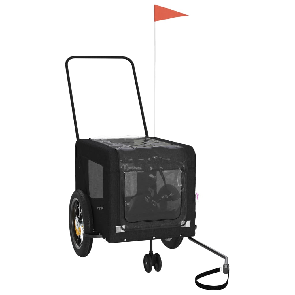 Hondenfietstrailer oxford stof en ijzer zwart is nu te koop bij PeponiXL, paradijselijk wonen!