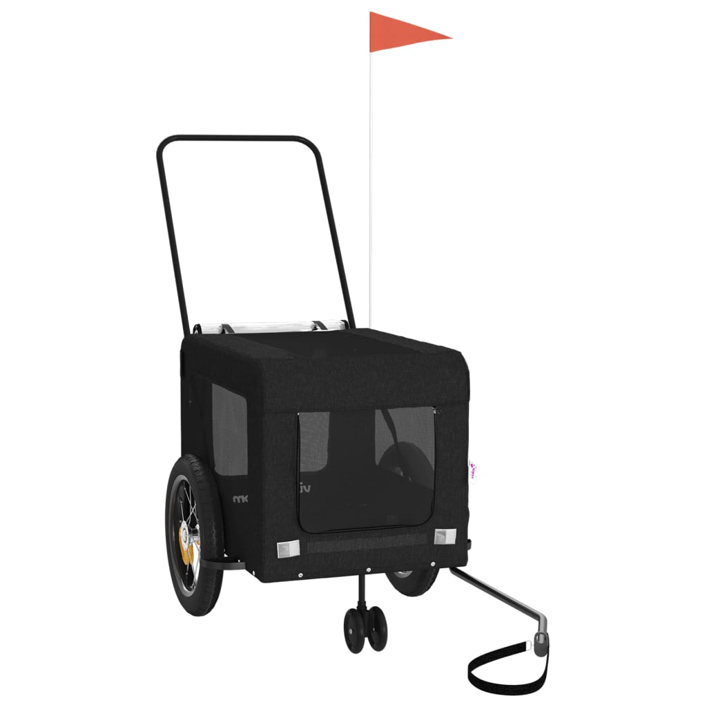 Hondenfietstrailer oxford stof en ijzer zwart is nu te koop bij PeponiXL, paradijselijk wonen!