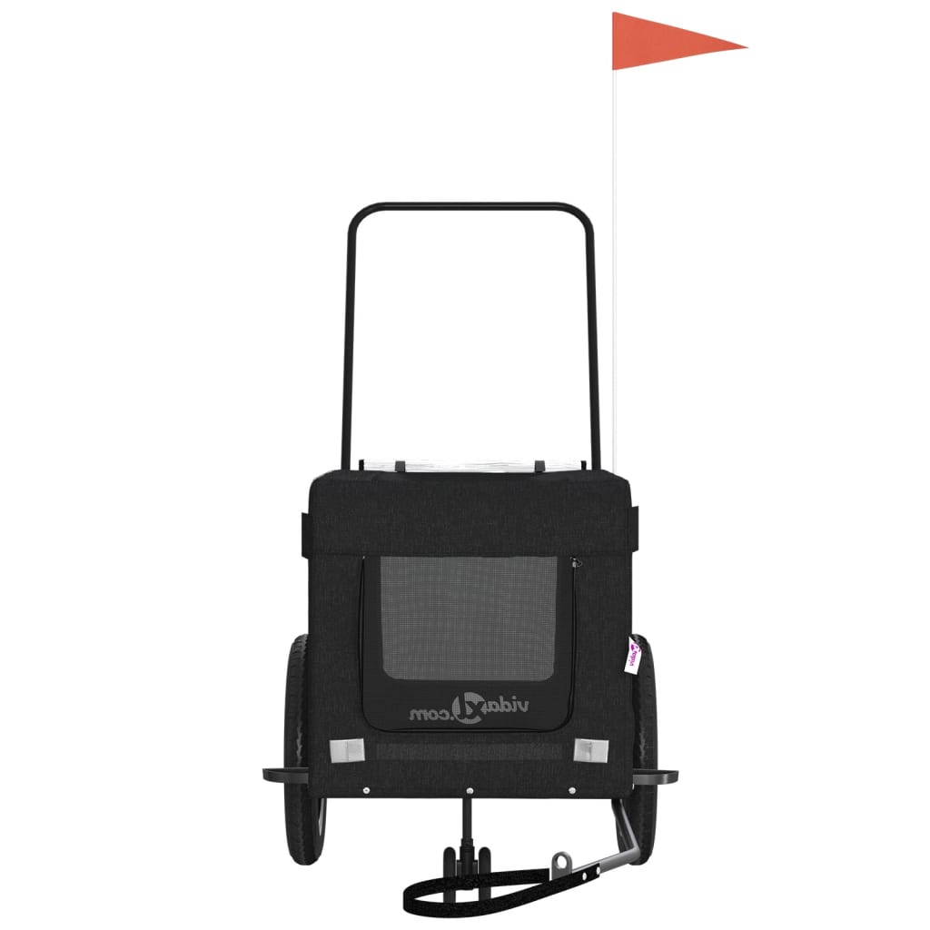 Hondenfietstrailer oxford stof en ijzer zwart is nu te koop bij PeponiXL, paradijselijk wonen!