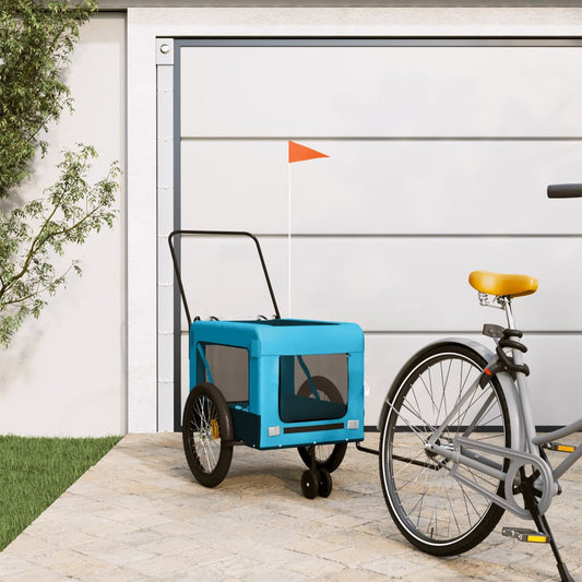 Hondenfietstrailer oxford stof en ijzer blauw en zwart is nu te koop bij PeponiXL, paradijselijk wonen!