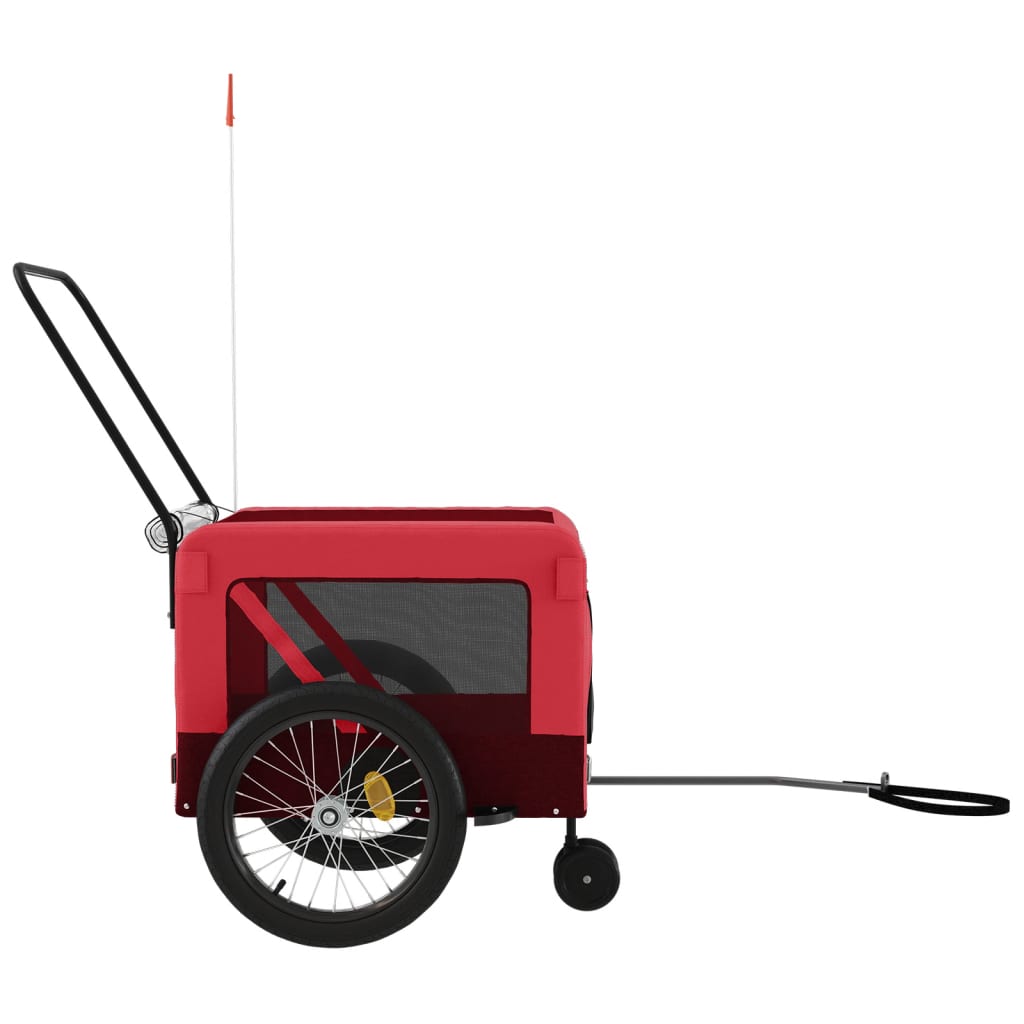 Hondenfietstrailer oxford stof en ijzer rood en zwart is nu te koop bij PeponiXL, paradijselijk wonen!