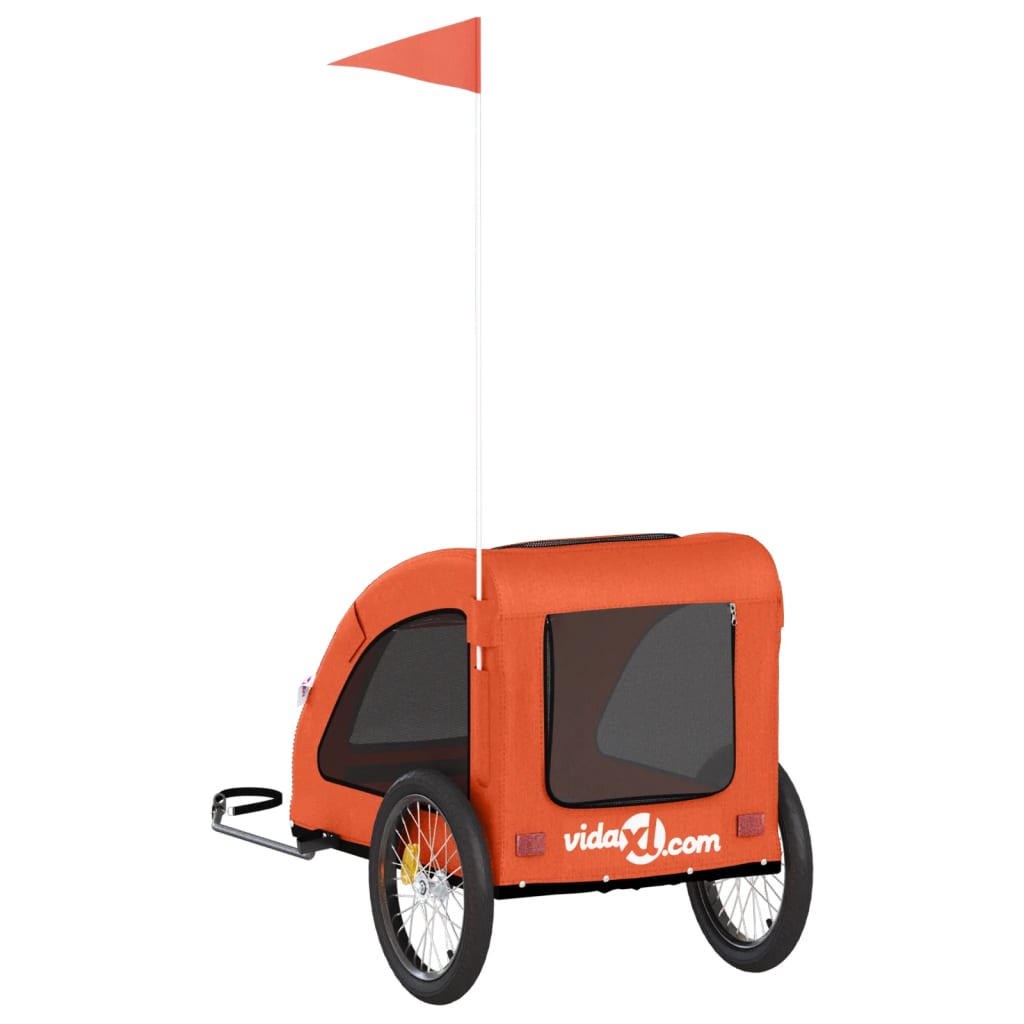 Hondenfietstrailer oxford stof en ijzer oranje is nu te koop bij PeponiXL, paradijselijk wonen!