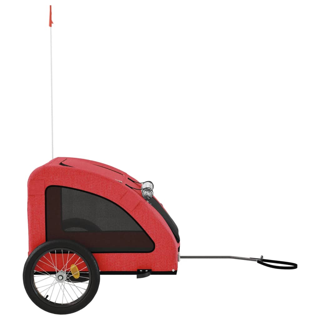 Hondenfietstrailer oxford stof en ijzer rood is nu te koop bij PeponiXL, paradijselijk wonen!