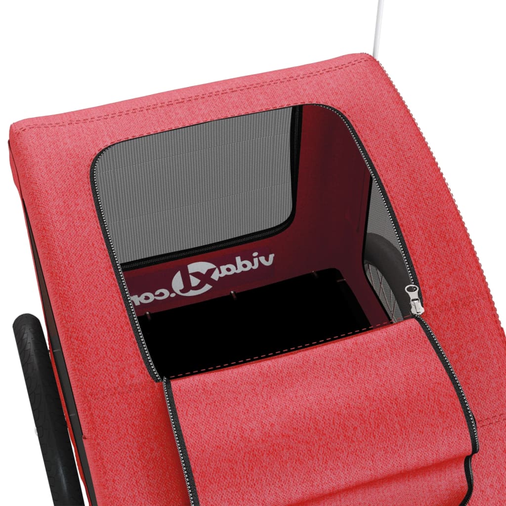 Hondenfietstrailer oxford stof en ijzer rood is nu te koop bij PeponiXL, paradijselijk wonen!