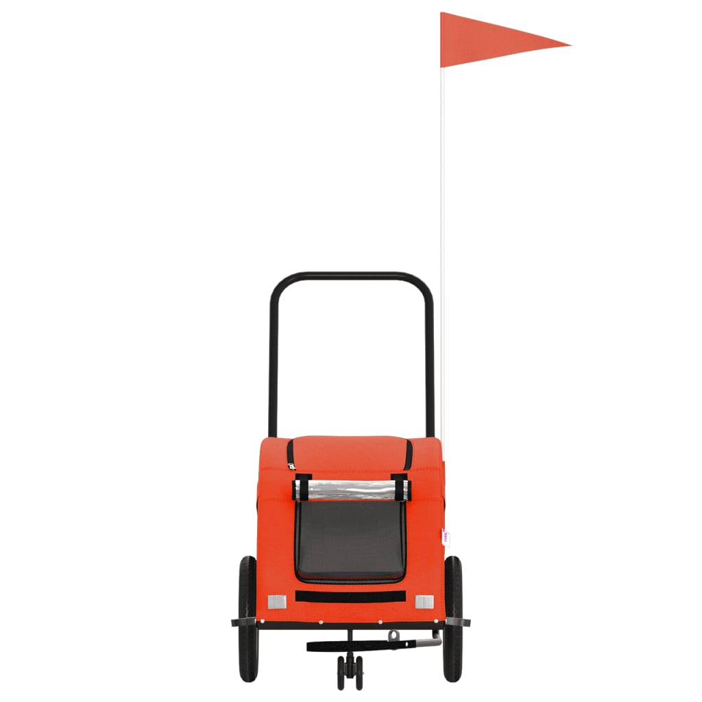 Hondenfietstrailer oxford stof en ijzer oranje en grijs is nu te koop bij PeponiXL, paradijselijk wonen!