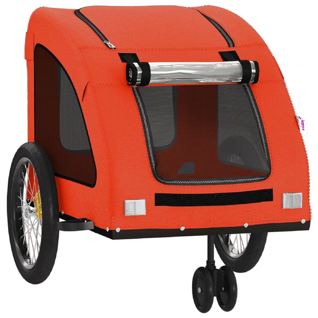 Hondenfietstrailer oxford stof en ijzer oranje en grijs is nu te koop bij PeponiXL, paradijselijk wonen!