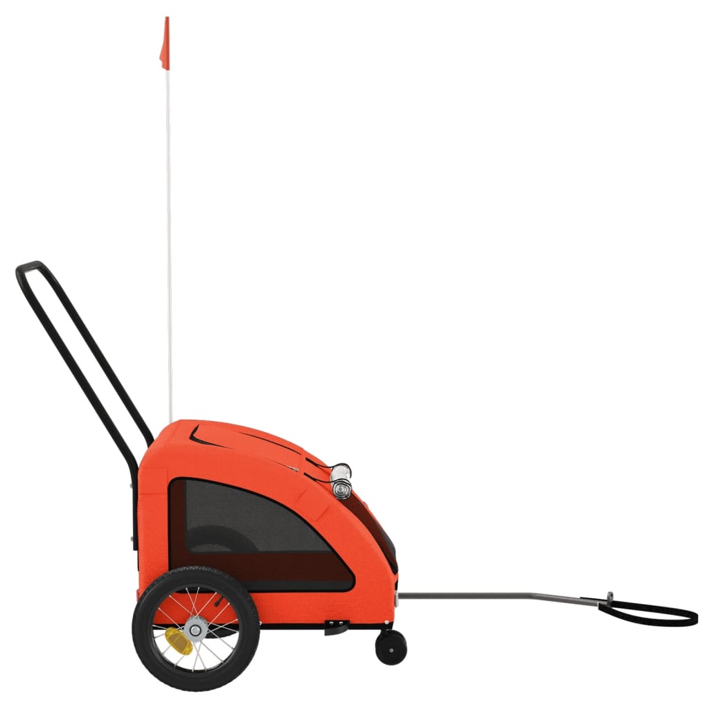 Hondenfietstrailer oxford stof en ijzer oranje en grijs is nu te koop bij PeponiXL, paradijselijk wonen!
