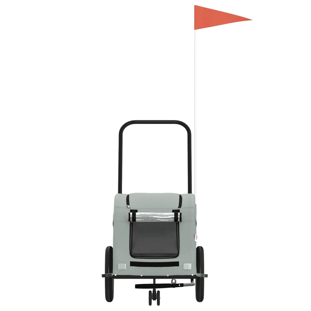 Hondenfietstrailer oxford stof en ijzer grijs is nu te koop bij PeponiXL, paradijselijk wonen!