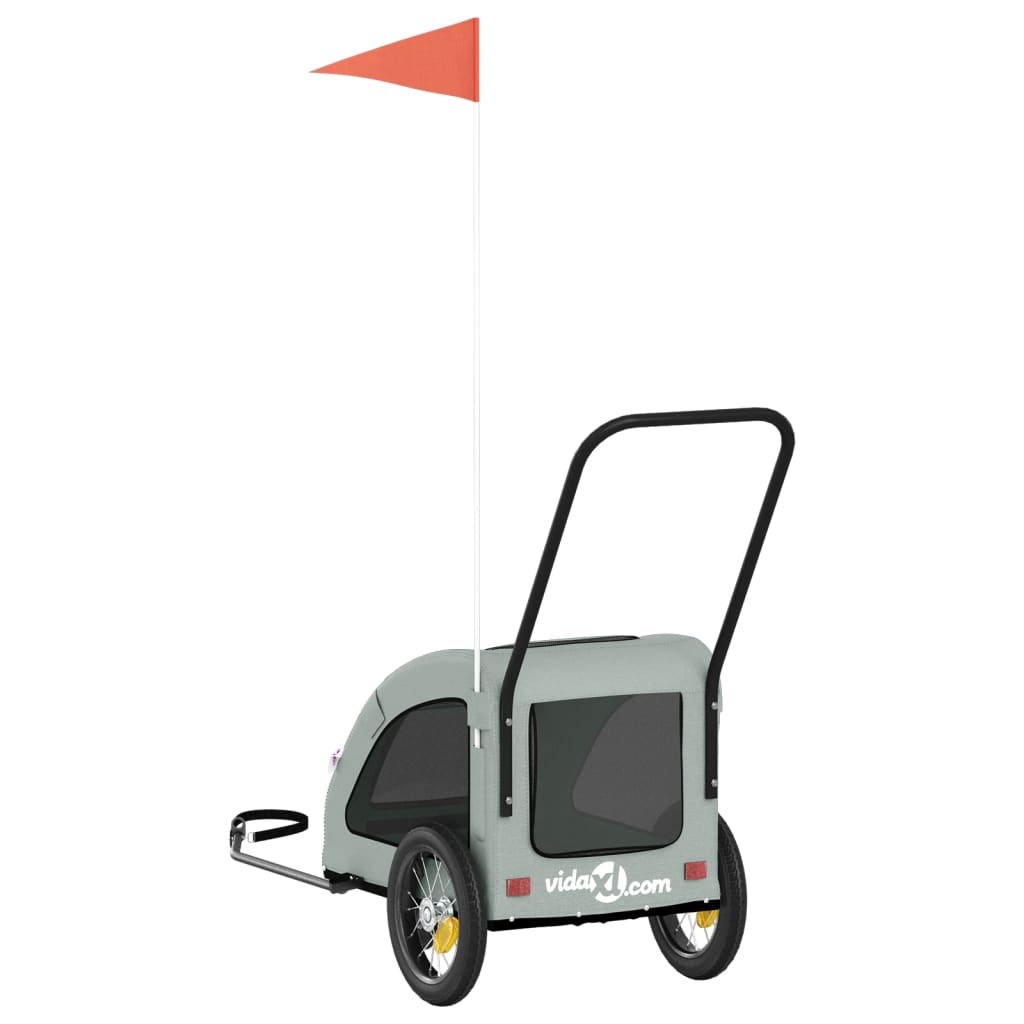 Hondenfietstrailer oxford stof en ijzer grijs is nu te koop bij PeponiXL, paradijselijk wonen!