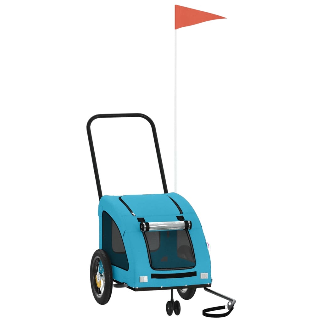 Hondenfietstrailer oxford stof en ijzer blauw is nu te koop bij PeponiXL, paradijselijk wonen!