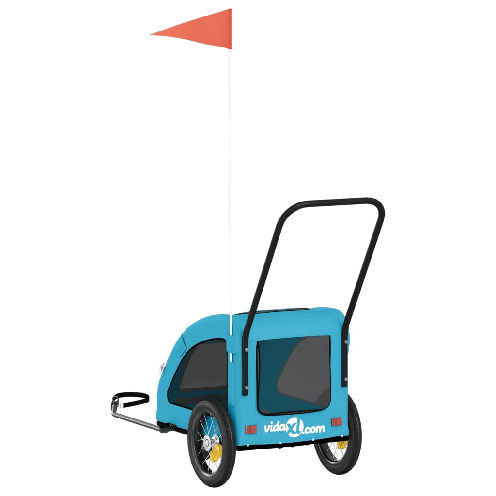Hondenfietstrailer oxford stof en ijzer blauw is nu te koop bij PeponiXL, paradijselijk wonen!