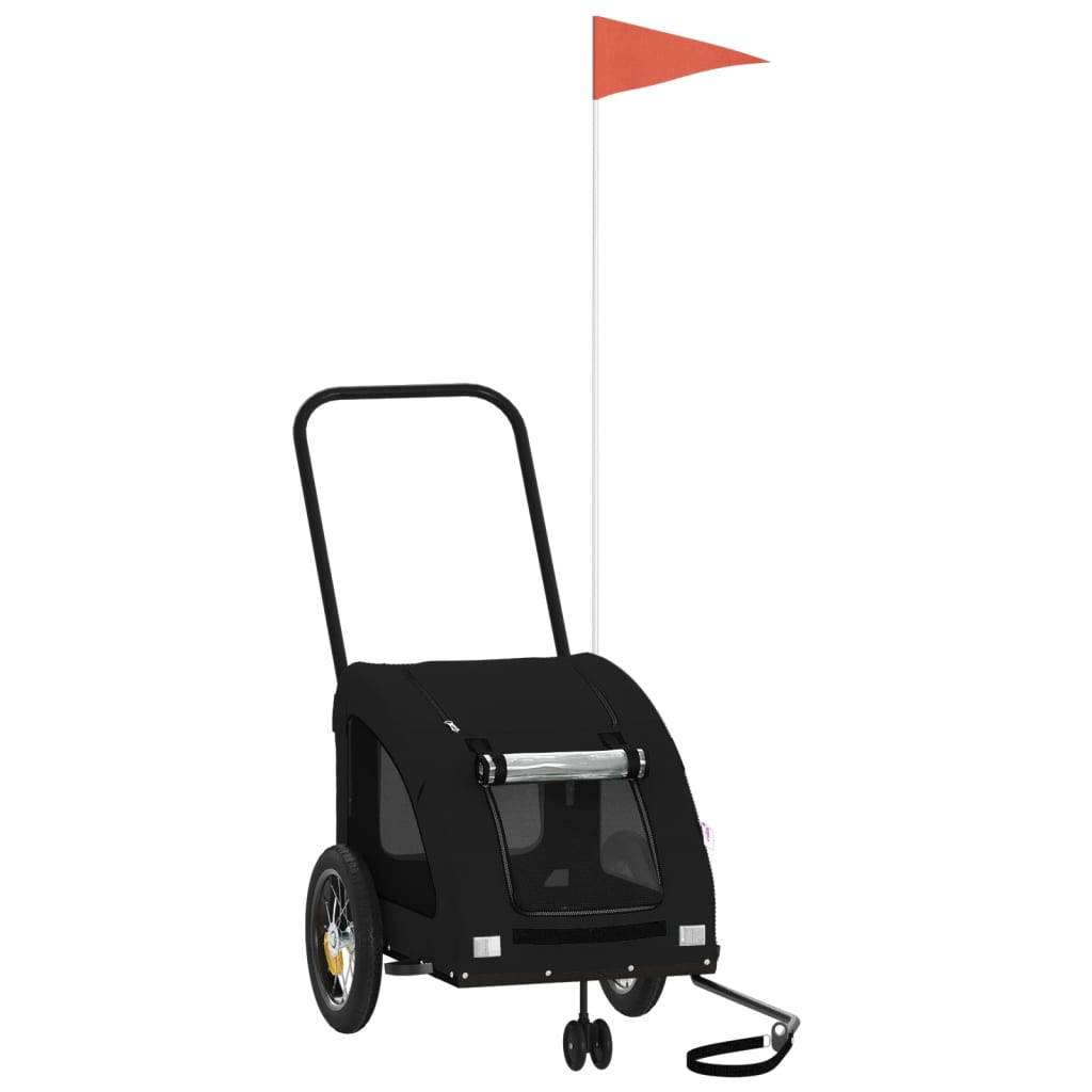 Hondenfietstrailer oxford stof en ijzer zwart is nu te koop bij PeponiXL, paradijselijk wonen!