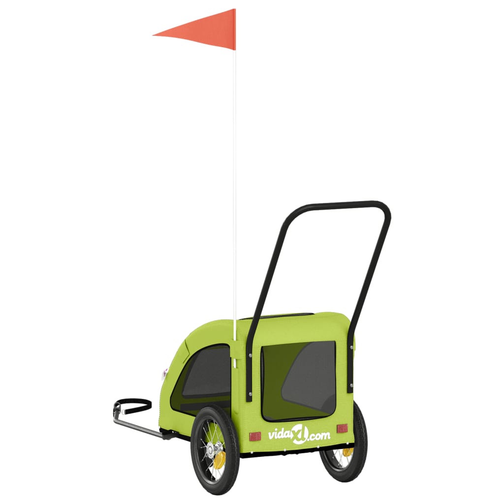 Hondenfietstrailer oxford stof en ijzer groen is nu te koop bij PeponiXL, paradijselijk wonen!