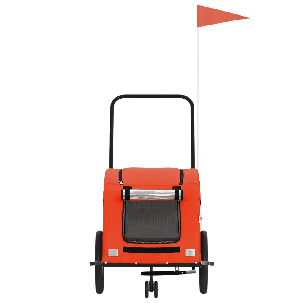 Hondenfietstrailer oxford stof en ijzer oranje is nu te koop bij PeponiXL, paradijselijk wonen!