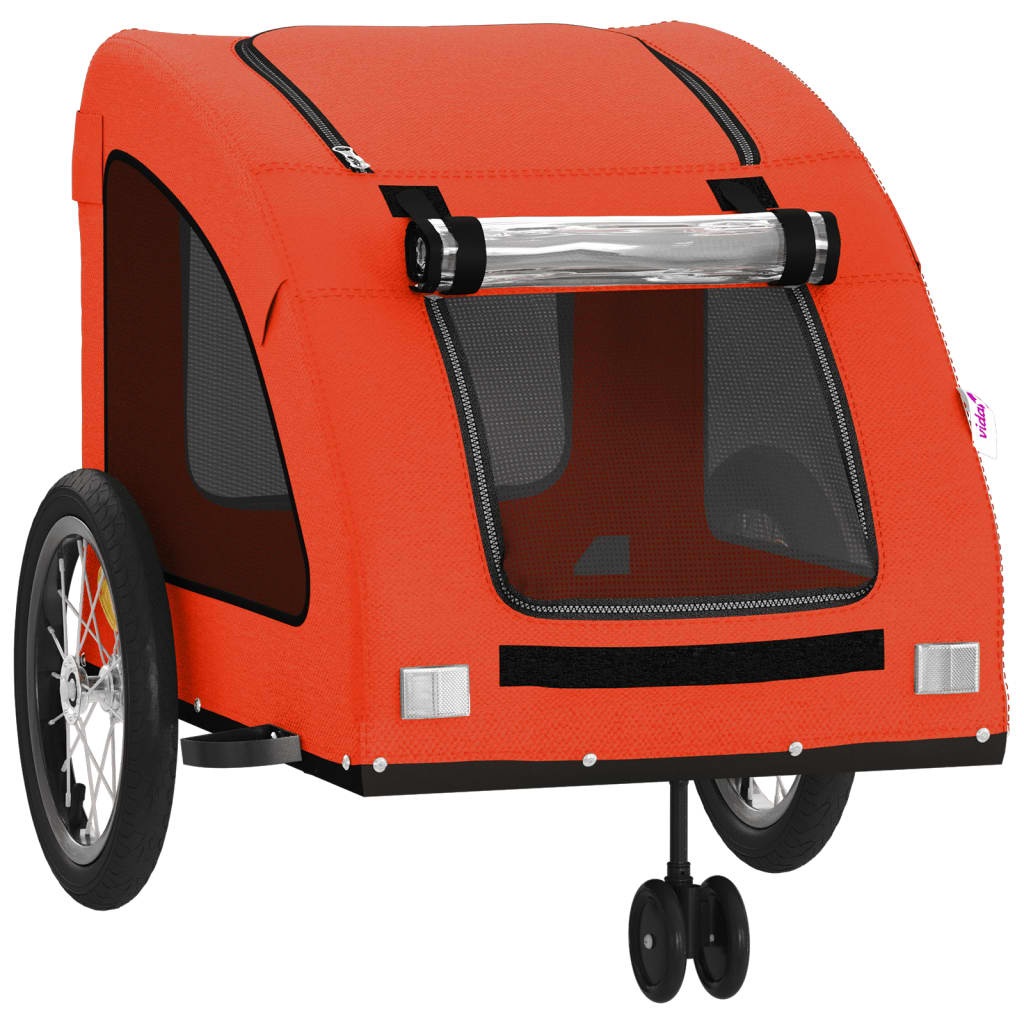 Hondenfietstrailer oxford stof en ijzer oranje is nu te koop bij PeponiXL, paradijselijk wonen!